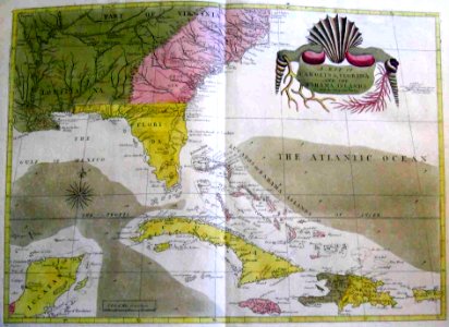 A map of Carolina, Florida and the Bahama Islands. Free illustration for personal and commercial use.