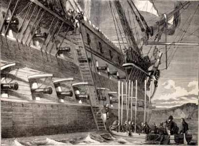 "Embarque de Napoleón a bordo del navío Bellerophon".. Free illustration for personal and commercial use.