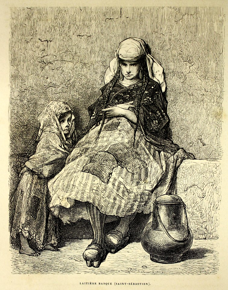 "Laitière basque (Saint-Sébastien)". Free illustration for personal and commercial use.