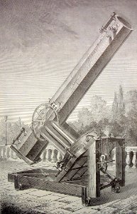 "Telescopio de espejo plateado del Observatorio de Marsell…. Free illustration for personal and commercial use.