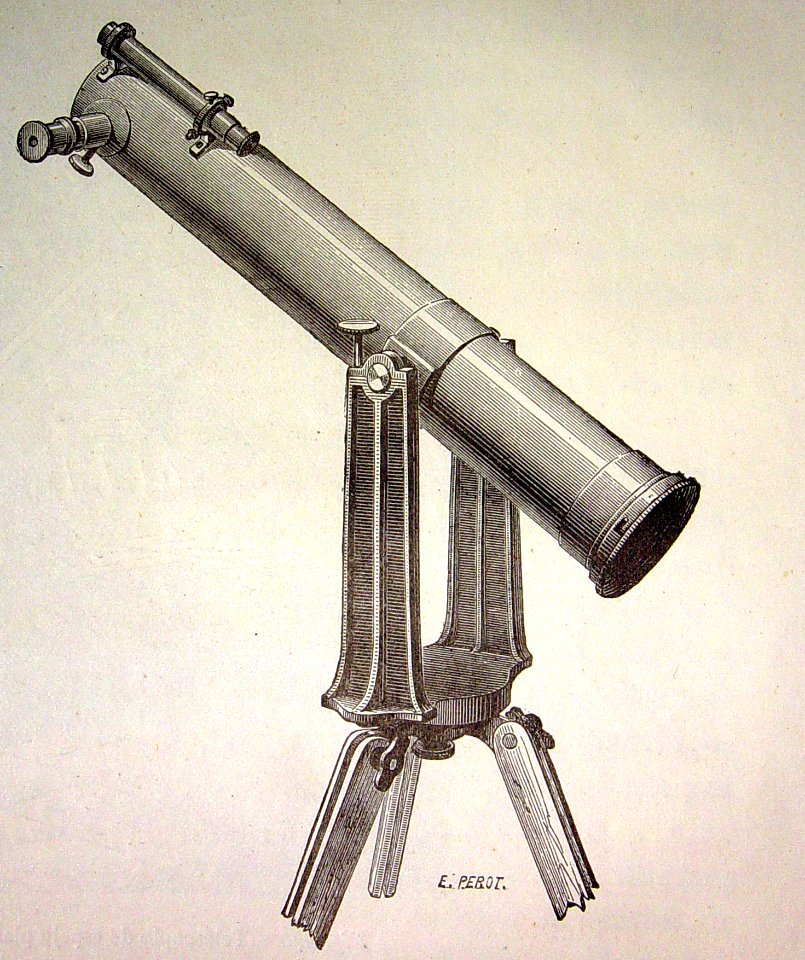 "Telescopio de espejo plateado de Leon Foucault (sistema n…