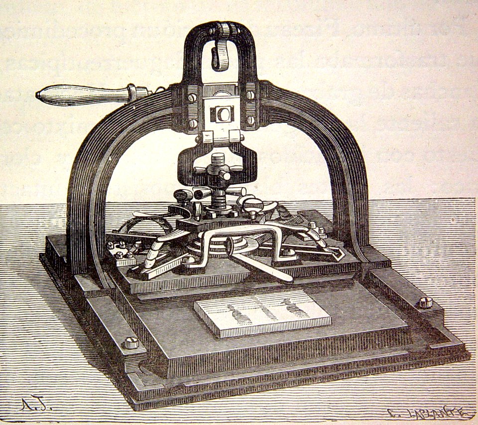 "Prensa para la impresión fotoglíptica".