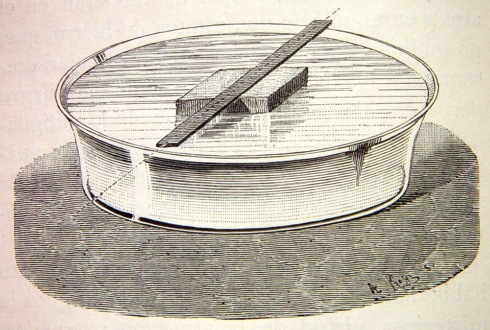 "Dirección magnética de un imán flotante".