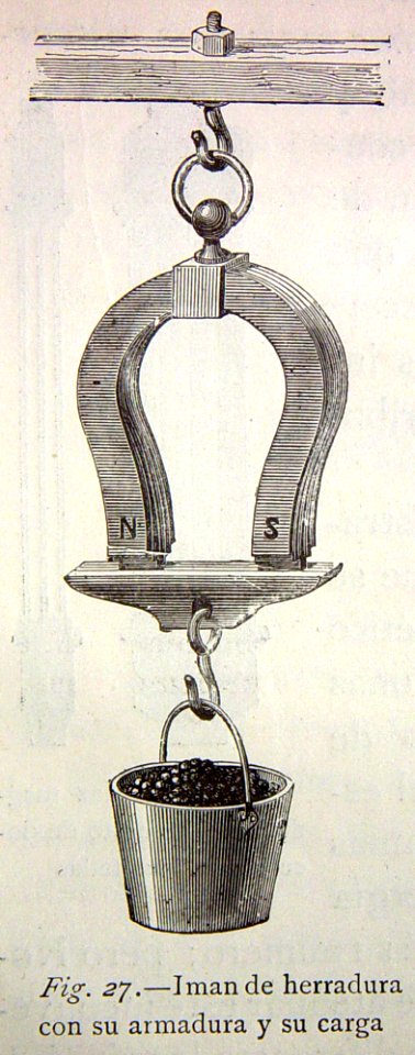 "Imán de herradura con su armadura y su carga".