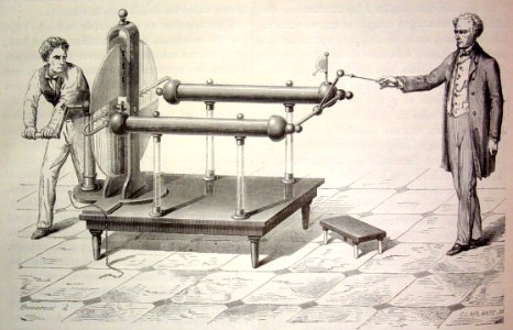 "Máquina eléctrica del disco de vidrio, llamada de Ramsden…. Free illustration for personal and commercial use.