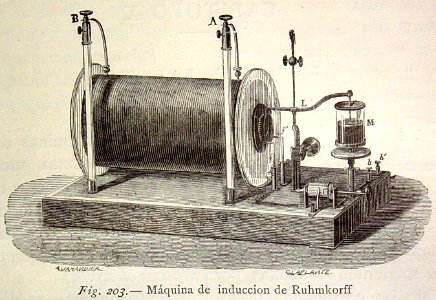 "Máquina de inducción de Ruhmkorff".. Free illustration for personal and commercial use.