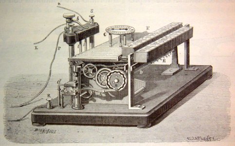 "Telégrafo de cuadrante sistema Froment ; manipulador".