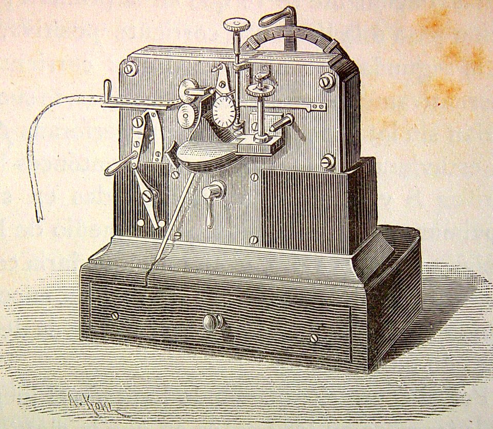 "Receptor del telégrafo automático de Wheatstone".