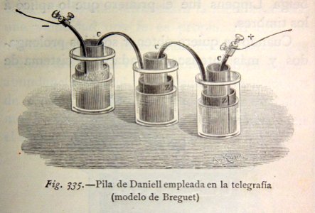 "Pila de Daniell empleada en la telegrafía (modelo de Breg…