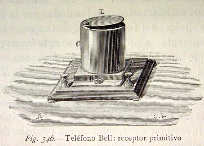 "Teléfono Bell, receptor primitivo".. Free illustration for personal and commercial use.