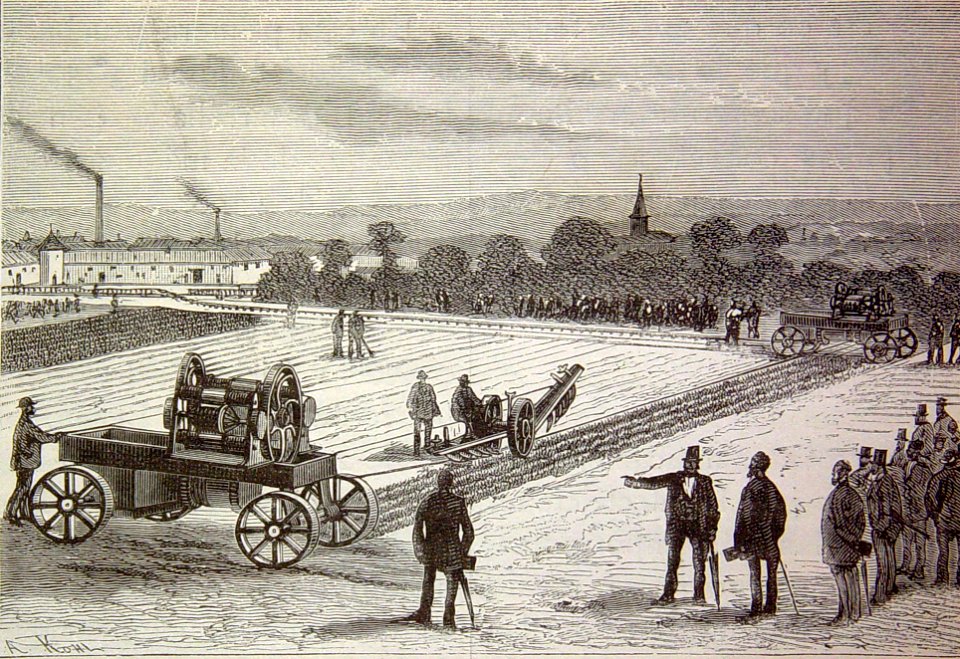 "Experimento de labranza por medio de la electricidad".