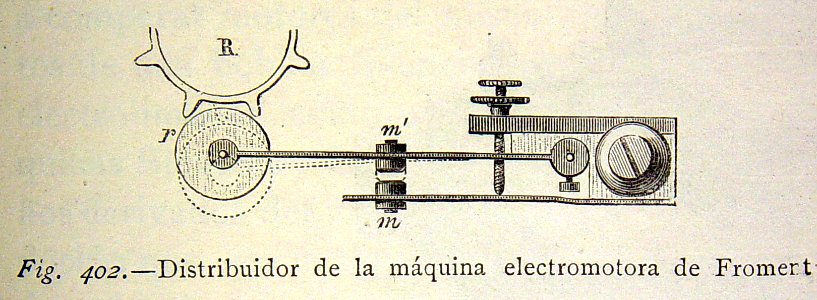 "Distribuidor de la máquina electromotora de Froment".. Free illustration for personal and commercial use.