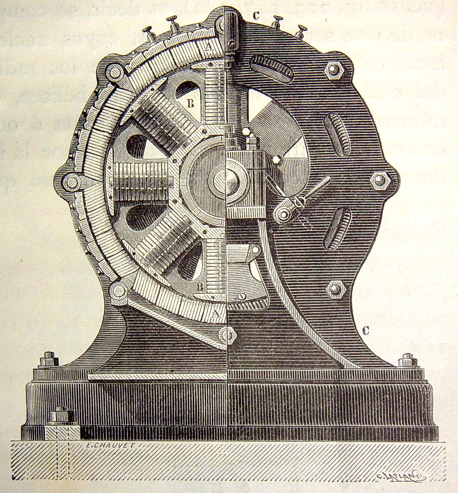 "Máquina Gramme de division de luz".