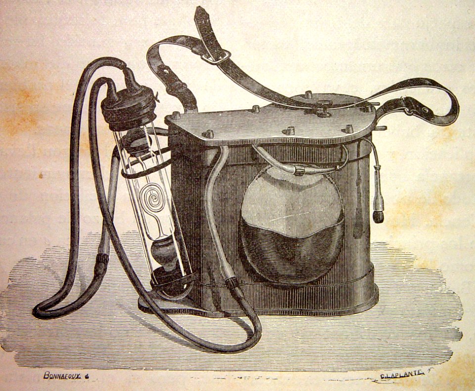 "Lámpara foto-eléctrica de los mineros, sistema dumas y Be…. Free illustration for personal and commercial use.