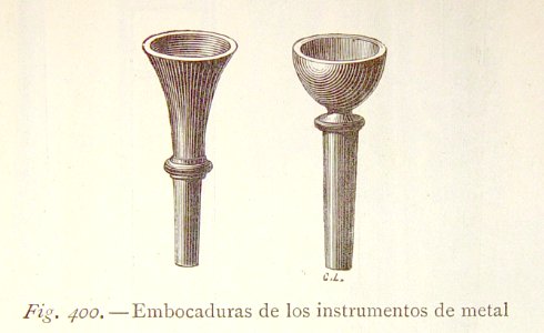 "Embocaduras de los instrumentos de metal".. Free illustration for personal and commercial use.