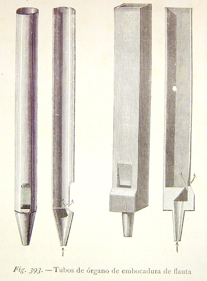 "Tubos de órgano de embocadura de flauta".