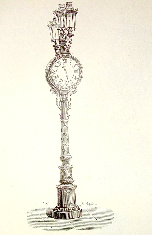 "Vista exterior de un reloj receptor de los bulevares".