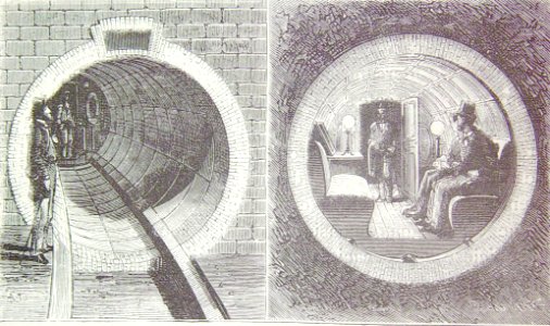 "Ferrocarril atmosférico de Nueva York. Vista interior del…. Free illustration for personal and commercial use.