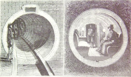 "Ferrocarril atmosférico de Nueva York. Vista interior del…