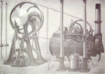 "Telégrafo neumático : bombas de compresión y máquina de v…. Free illustration for personal and commercial use.