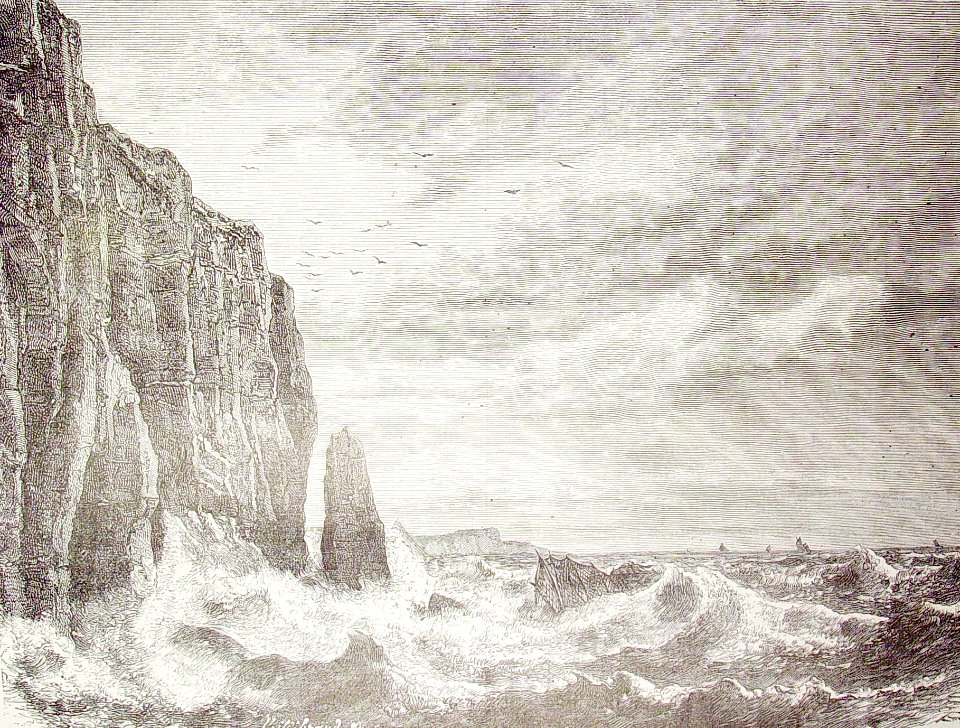 Una playa durante la pleamar".