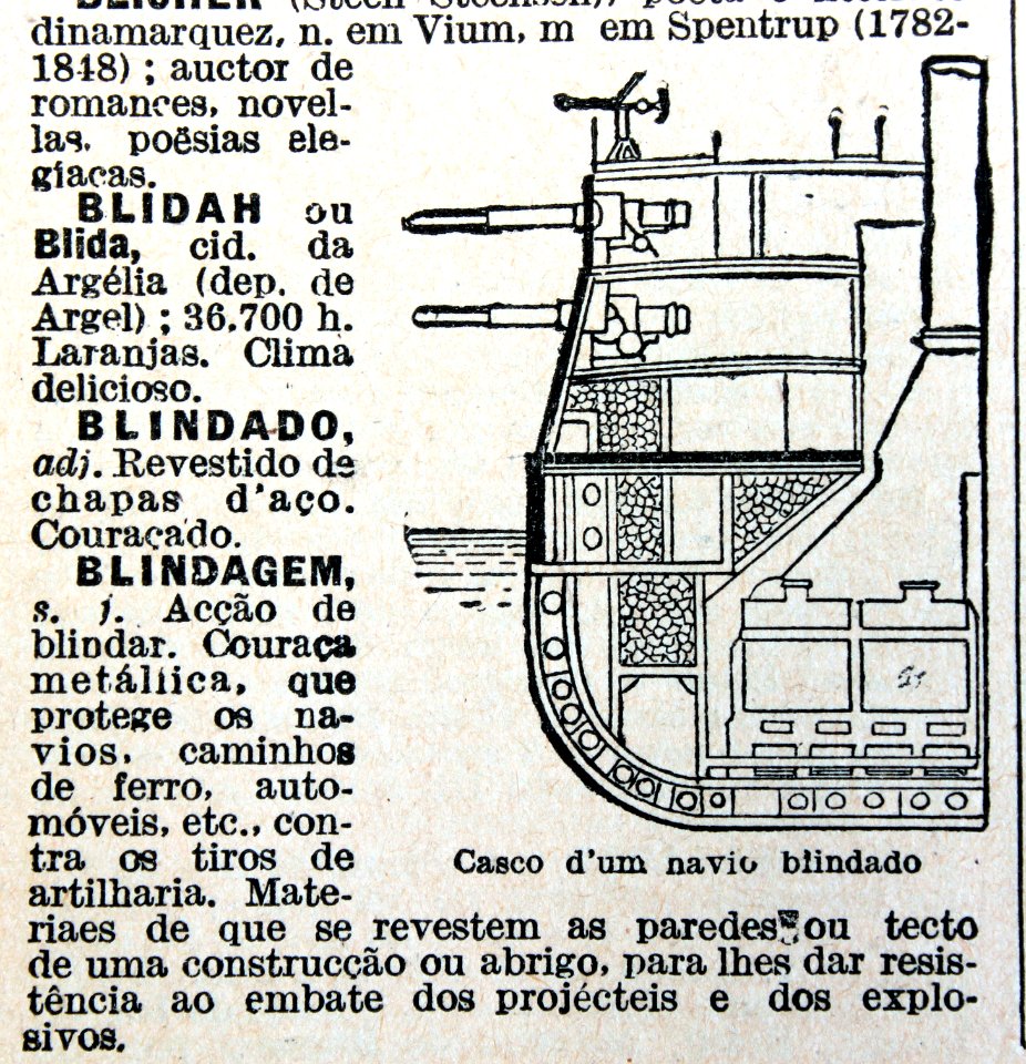 "Casco d'um navio blindado".