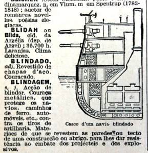"Casco d'um navio blindado".