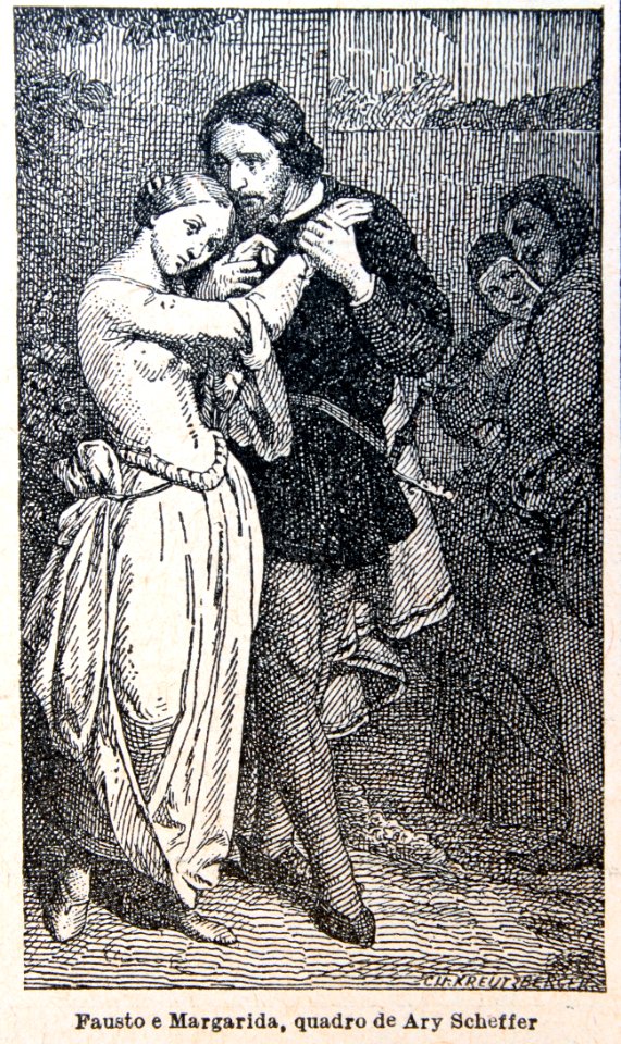 "Fausto e Margarida, quadro de Ary Scheffer".