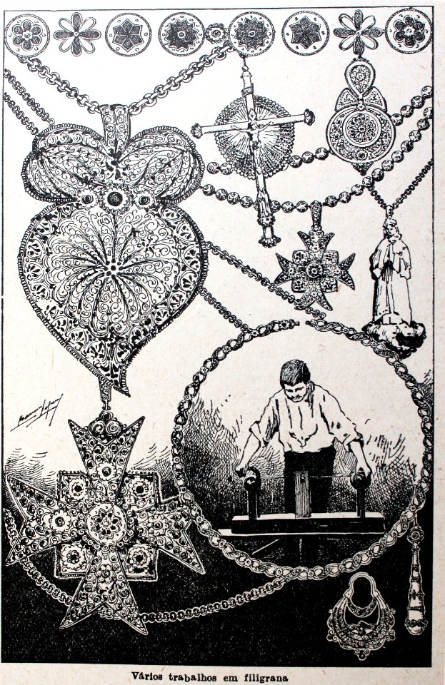 "Varios trabalhos em filigrana".