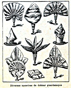 "Diversas maneiras de dobrar guardanapos".
