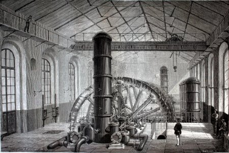 "Vue d'ensemble de l'usine hydraulique de Saint-Maur".