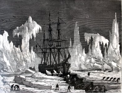 "Un navire pris dans les glaces des mers polaires".