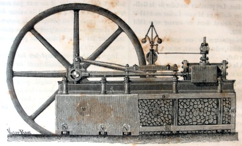 "Machine à vapeur, de la force de 50 chevaux, montée a Pyr…. Free illustration for personal and commercial use.