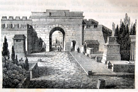 "La porte d'Hercule à Pompéi". Free illustration for personal and commercial use.
