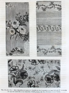 "Deux çechantillons de tapisserie française". Free illustration for personal and commercial use.