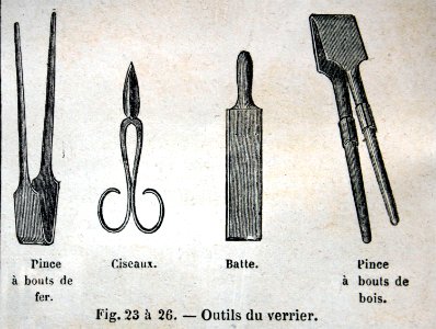 "Outils du verrier". Free illustration for personal and commercial use.