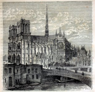 "Notre-Dame de Paris".. Free illustration for personal and commercial use.