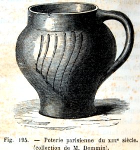 "Poterie parisienne du XIIIe siècle".. Free illustration for personal and commercial use.