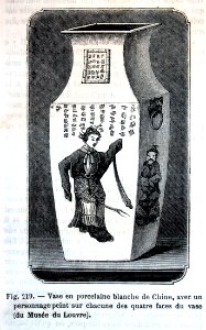 "Vase en porcelaine blanche de Chine, avec un personnage p…. Free illustration for personal and commercial use.
