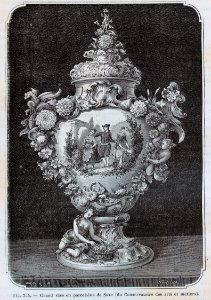 "Grand vase en porcelaine de Saxe".. Free illustration for personal and commercial use.