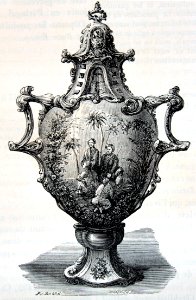 "Vase en porcelaine tendre anglaise, de Chelsea".. Free illustration for personal and commercial use.