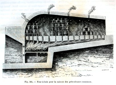 "Four à bois pour la cuisson des grès-cérames communs".. Free illustration for personal and commercial use.
