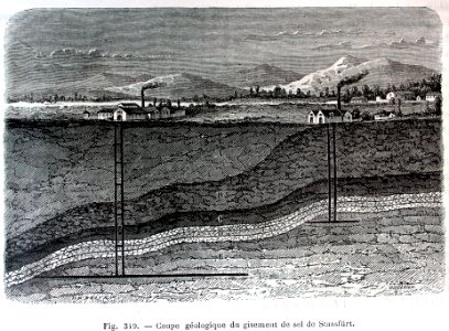 "Coupe géologique du gisement de sel de Stassfürt". Free illustration for personal and commercial use.