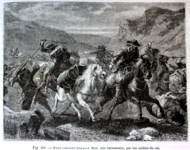 "Faux-sauniers attaqués dans une embuscade, par les soldat…. Free illustration for personal and commercial use.