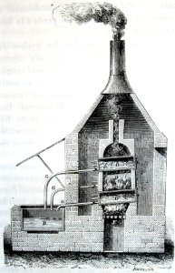 "Extraction du soufre par la distillation des pyrites".. Free illustration for personal and commercial use.