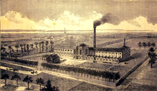 "Vue, à vol d'oiseau, de l'usine Springer pour la fabricat…