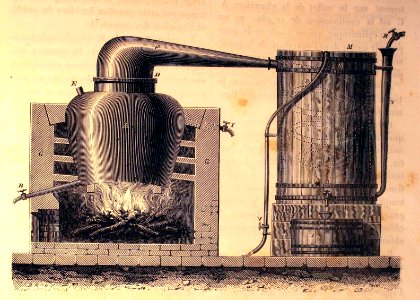 "Alambic pour la distillation des vins adopté par Chaptal …. Free illustration for personal and commercial use.