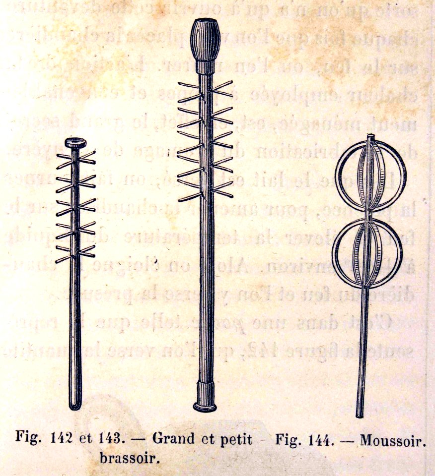"Grand et petit. Moussoir. Brassoir".