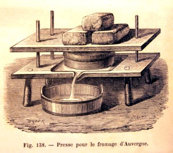 "Presse pour le fromage d'Auvergne".. Free illustration for personal and commercial use.