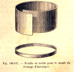 "Feuille et cercle pour le moule du fromage d'auvergne".